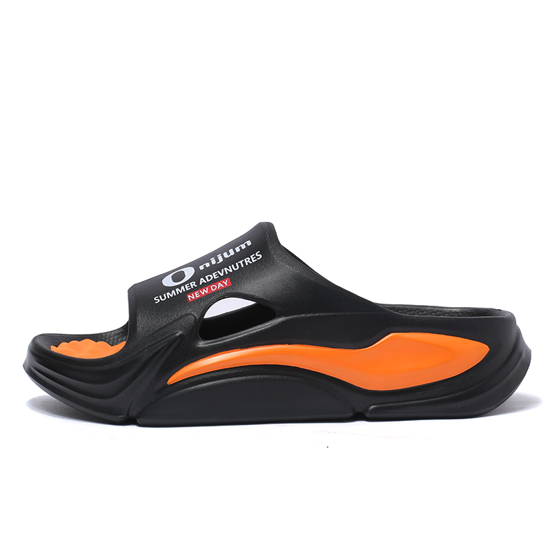 

CariteSport ЭВА тихие нескользящие антибактериальные износостойкие быстросохнущие амортизирующие шлепанцы унисекс Black Orange, цвет Black Orange