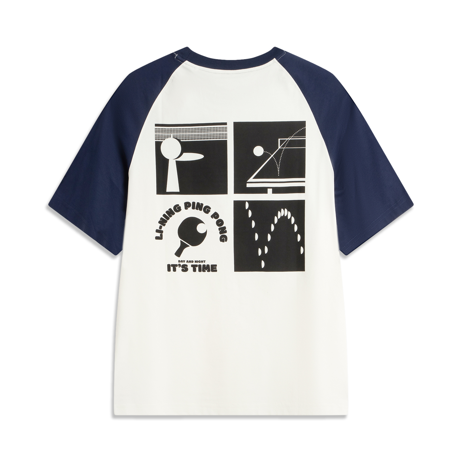 

LINING Футболка Sports Life Collection мужская ivory/dark ship blue, Синий, LINING Футболка Sports Life Collection мужская ivory/dark ship blue