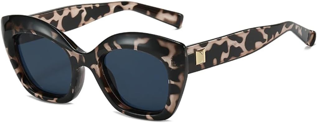 

Модные солнцезащитные очки «кошачий глаз» желейного цвета для женщин, ретро с заклепками, для мужчин, с леопардовым принтом, защита от УФ-излучения UV400 HHZZYVY, Grey Leopard Grey