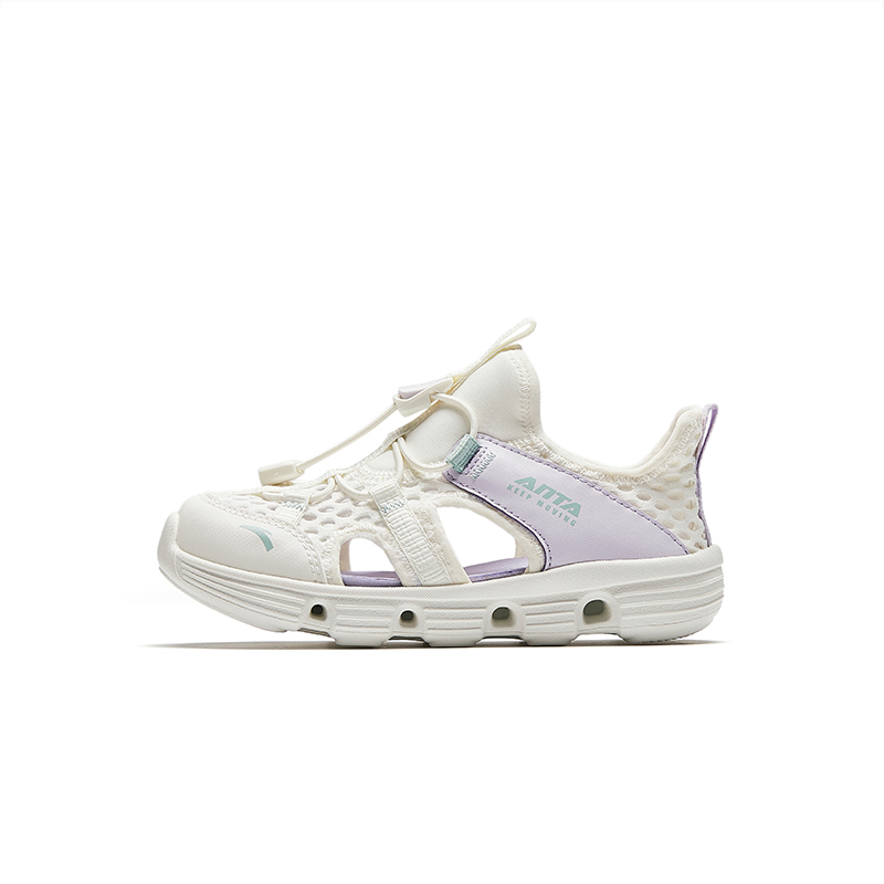 

Antakids Дышащие легкие амортизирующие низкие детские сандалии white purple для детей 3-7 лет