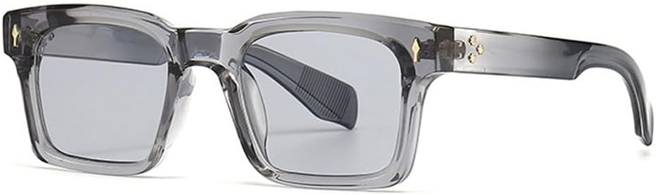 

Модные солнцезащитные очки с квадратными заклепками и градиентным переходом цвета, мужские солнцезащитные очки UV400, винтажные темно-зеленые, трендовые женские солнцезащитные очки SKFGNX, Grey Light Gray