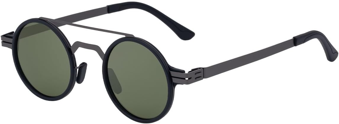 

Солнцезащитные очки в стальной оправе с двойным лучом, ретро-стиль, круглые поляризованные линзы с защитой от УФ-излучения, для вождения и использования на открытом воздухе GDKPJDT, 5