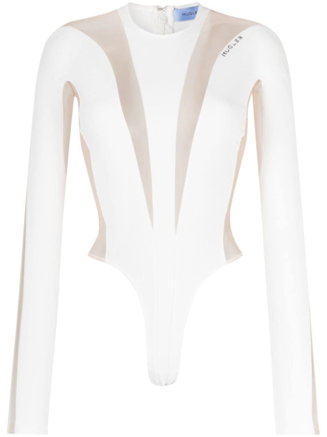 

Mugler боди с прозрачными вставками, белый