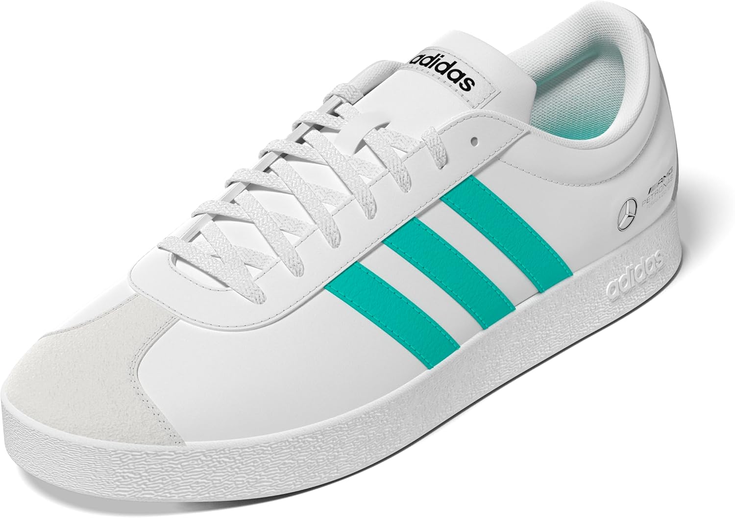 Кроссовки Adidas для взрослых унисекс Mercedes - AMG Petronas Formula 1 Team VL Court, белый/черный/мятный — фото 4