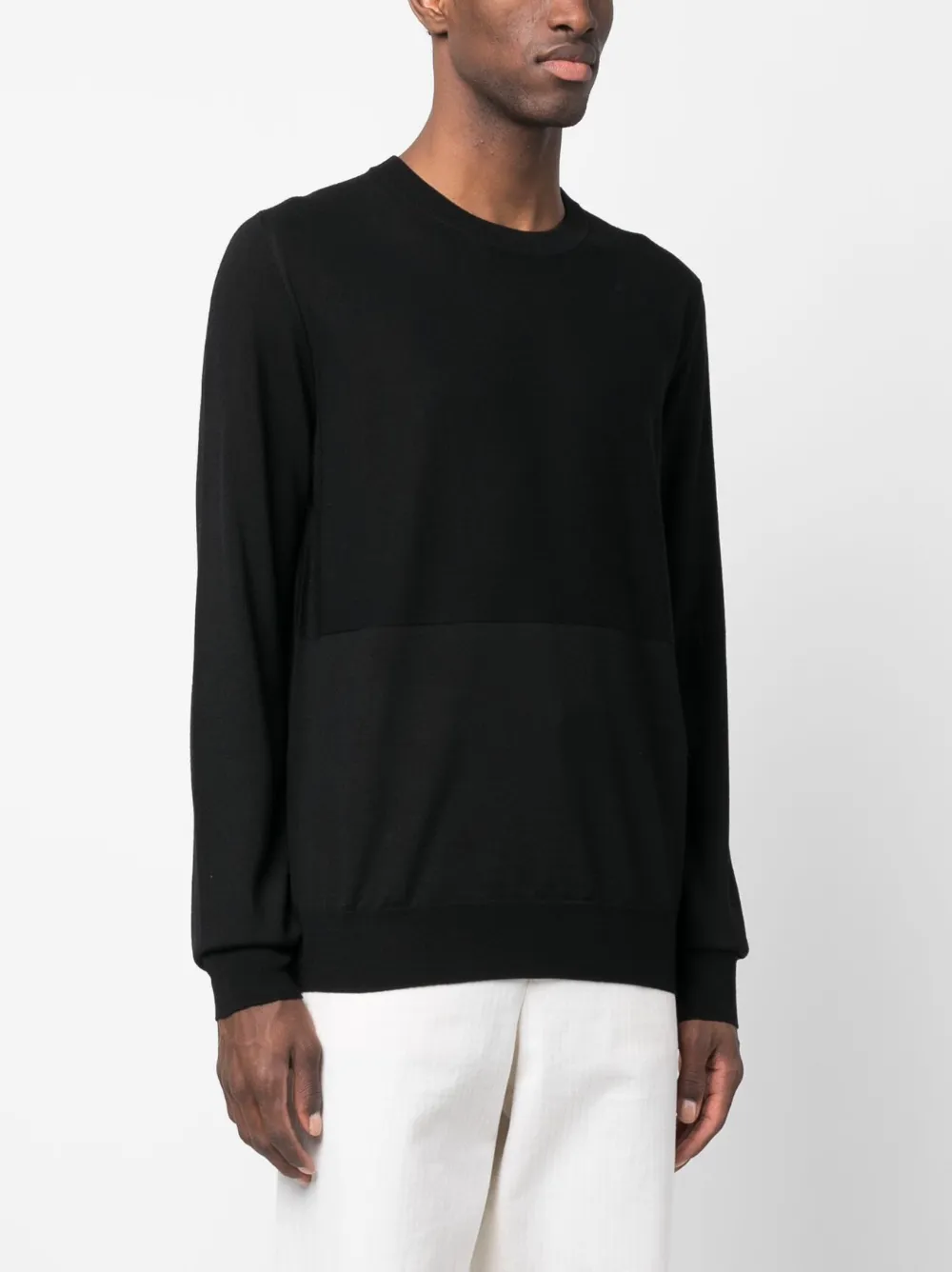 Джемпер из вирджинской шерсти с круглым вырезом JIL SANDER, черный — фото 3