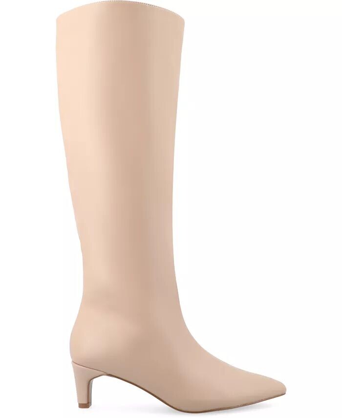 Женские сапоги Tullip Wide Width на каблуке-рюмочке с острым носком, до колена Journee Collection, розовый — фото 2