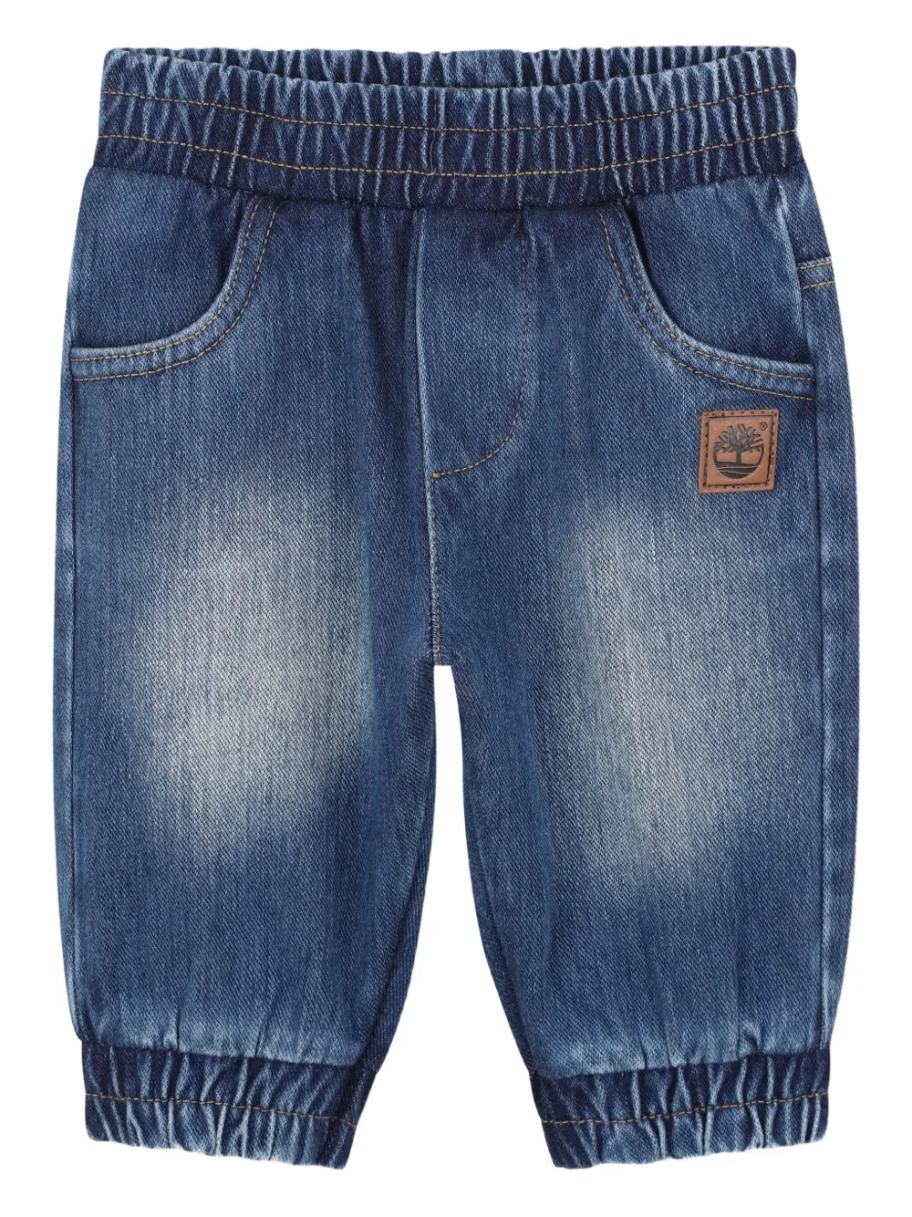 

Джинсы с эластичной талией и нашивкой-логотипом Timberland Kids, синий