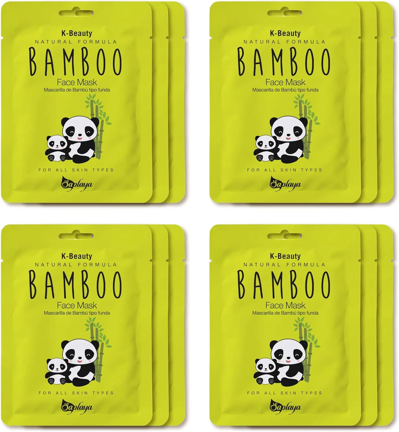 Маска для лица тканевая ароматизированная Saplaya Bamboo 12 шт