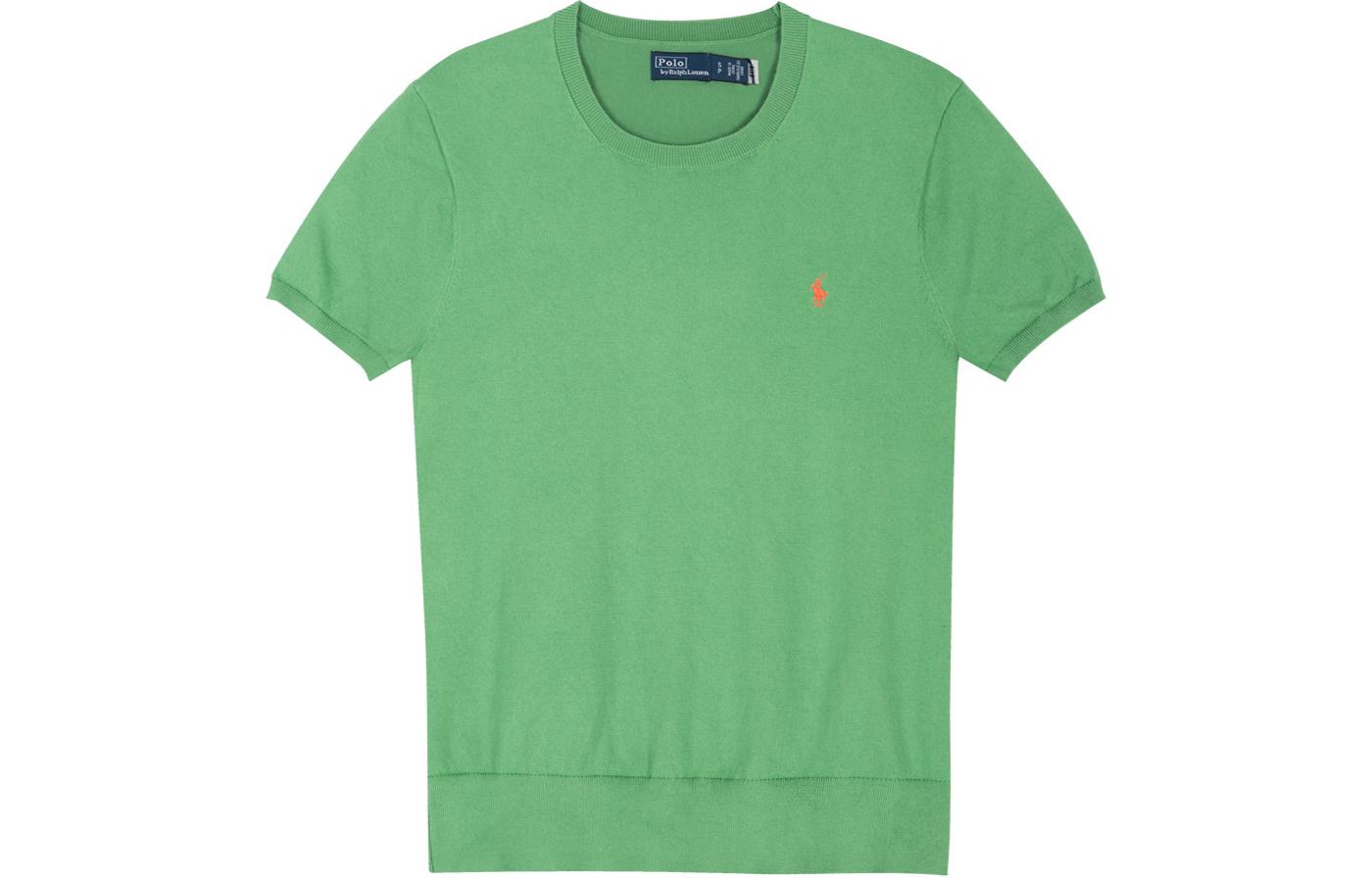 Футболка классическая женская зеленая Polo Ralph Lauren — фото 2