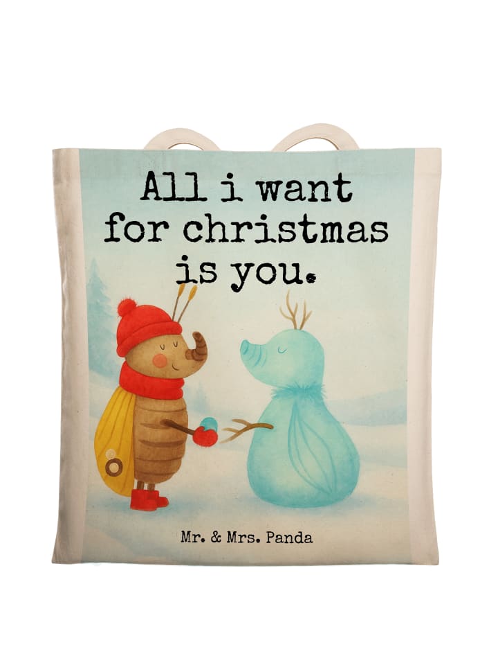 

Mr. & Mrs. Panda Сумка с изображением мотылька и снеговика и надписью белого цвета