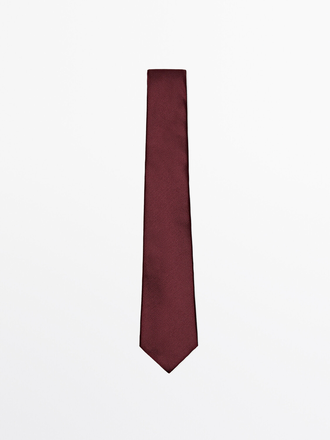 

Фактурный галстук из 100% шелка Massimo Dutti, бордовый