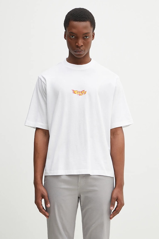 

Хлопковая футболка County Flame Boxy T-Shirt Белая Красная Marcelo Burlon, белый