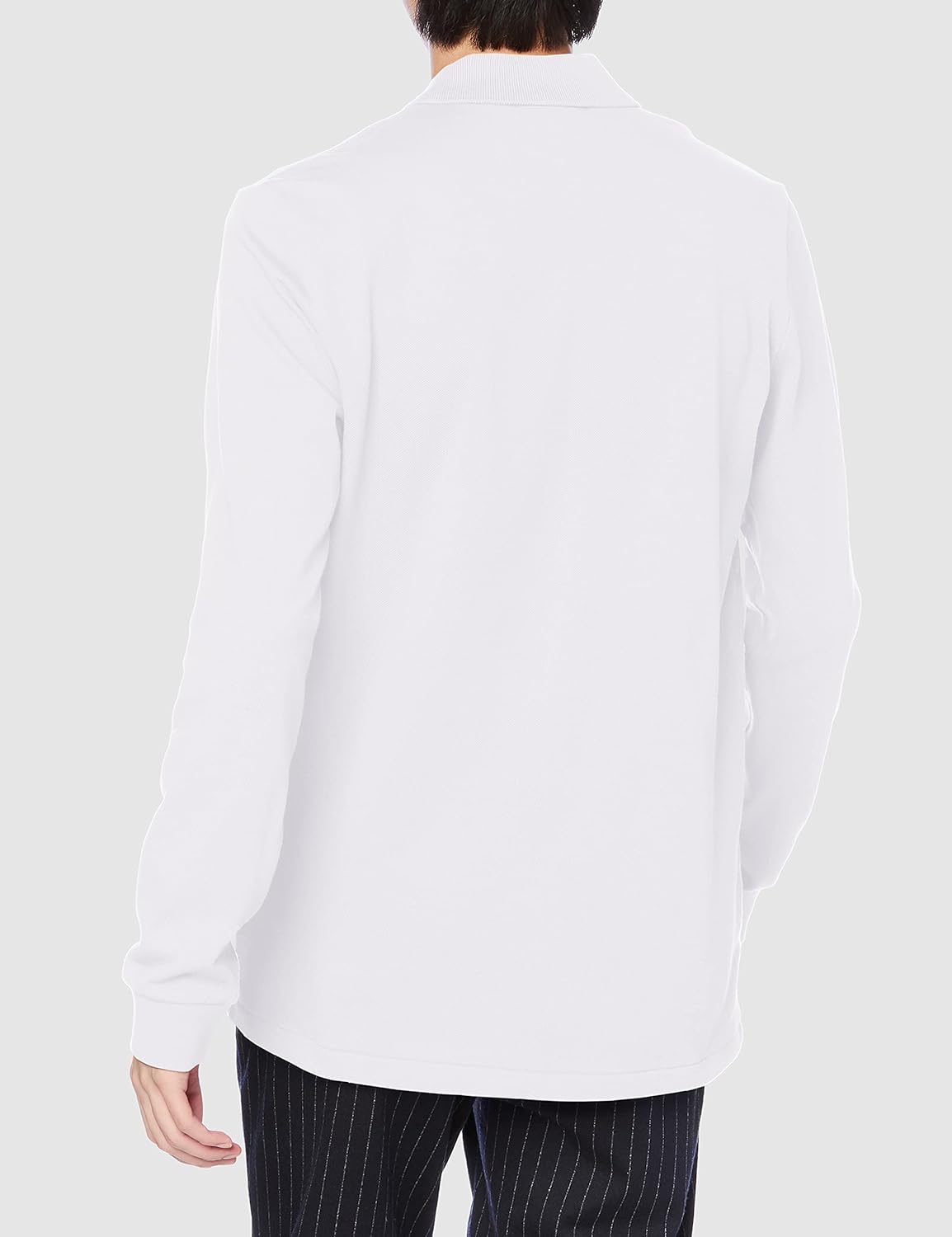 Мужская поло-рубашка с длинным рукавом Lacoste L1312DL оригинального кроя, белый — фото 3
