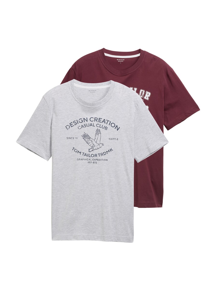 

Рубашка TOM TAILOR, цвет mottled grey/Wine red