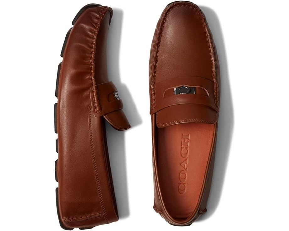 

Лоферы COACH C Coin Leather Driver, цвет Saddle