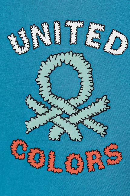 Футболка хлопковая с коротким рукавом United Colors of Benetton, синий — фото 3