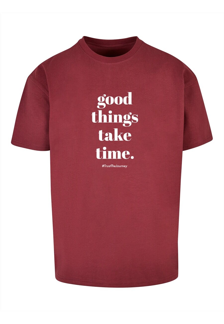 

Футболка Merchcode GOOD THINGS TAKE TIME, цвет Cherry Red