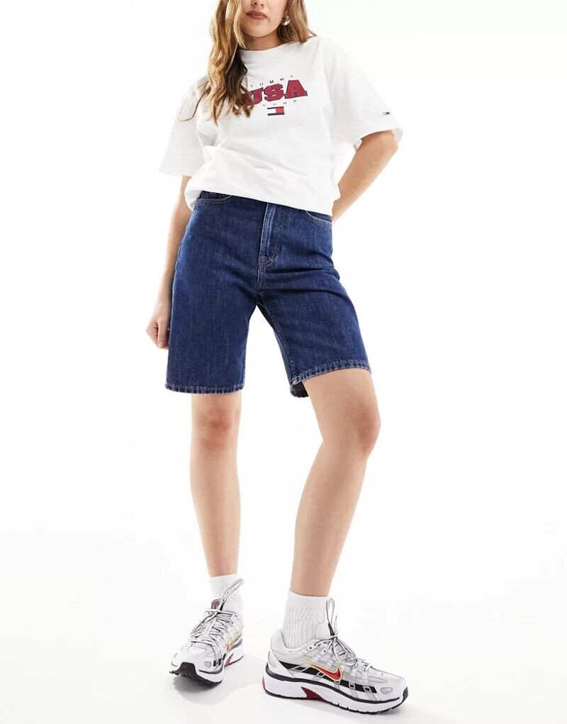 

Джинсовые шорты-бермуды с завышенной талией Tommy Jeans Harper средней стирки
