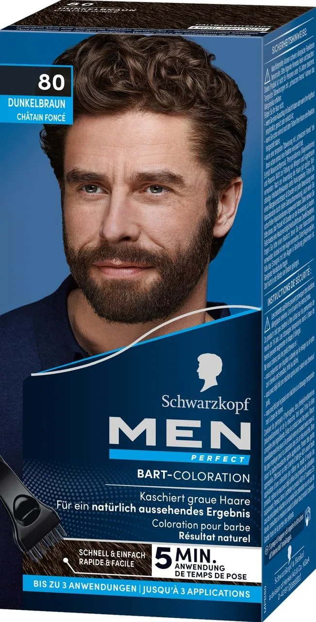 Краска для бороды Schwarzkopf Men Perfect 80 Натуральный черно-коричневый, 6 x 30 мл Men Perfect — фото 2