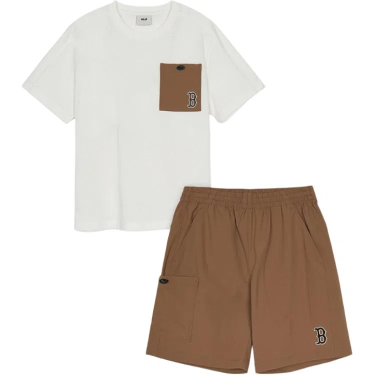 Детский спортивный костюм Casual Sportswear Boston Red So 2 Piece Set White для детей 3-7 лет MLB KIDS