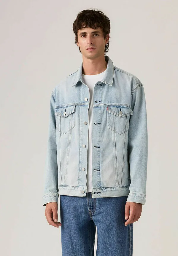 Джинсовая куртка свободного кроя в стиле дальнобойщика Levi'S, Wash It Out Rinse T - Light Indigo - Worn In