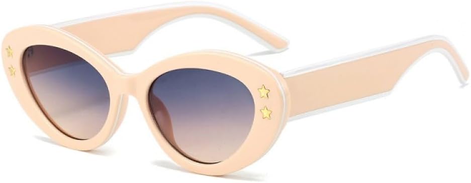 

Овальные солнцезащитные очки 2027 года для женщин и мужчин, с градиентными линзами, оправой со звездным декором, качественные винтажные солнцезащитные очки UV400 MTZJH, One Color