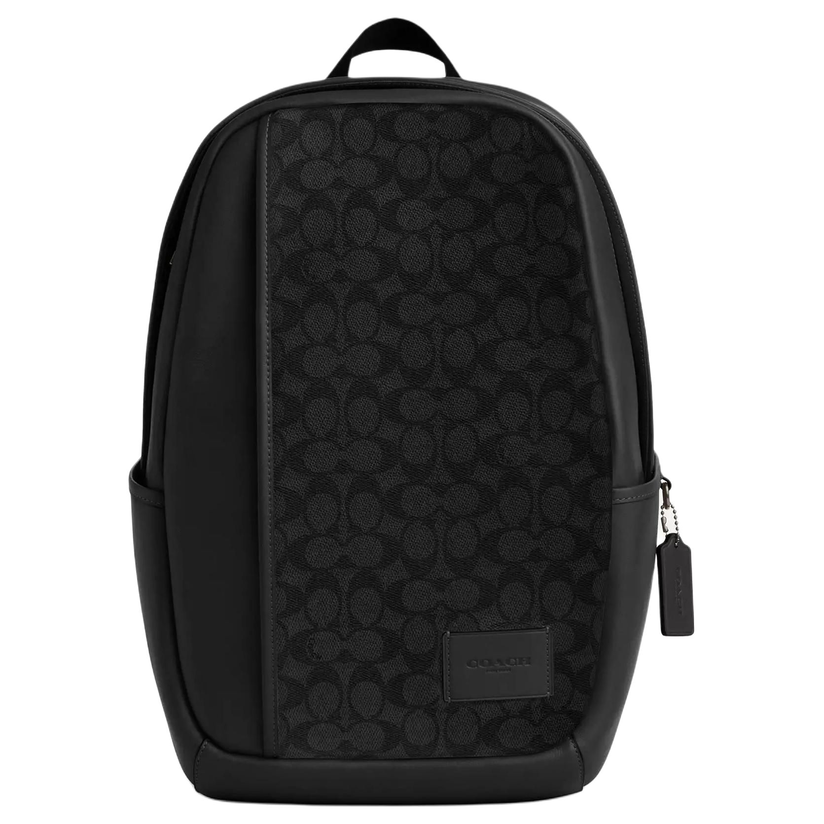 

Кожаный рюкзак с контрастной окантовкой большого размера мужской черный COACH