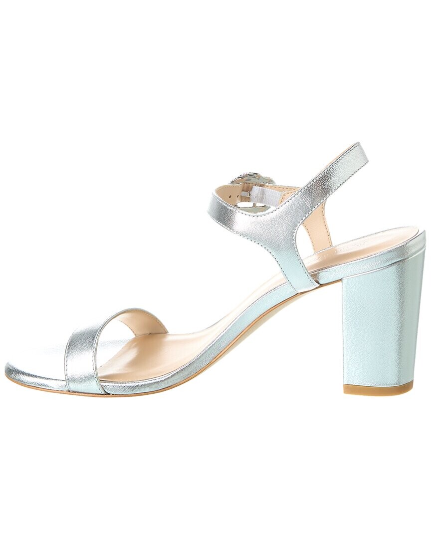 

Кожаные сандалии Stuart Weitzman Crystal 75, серебро