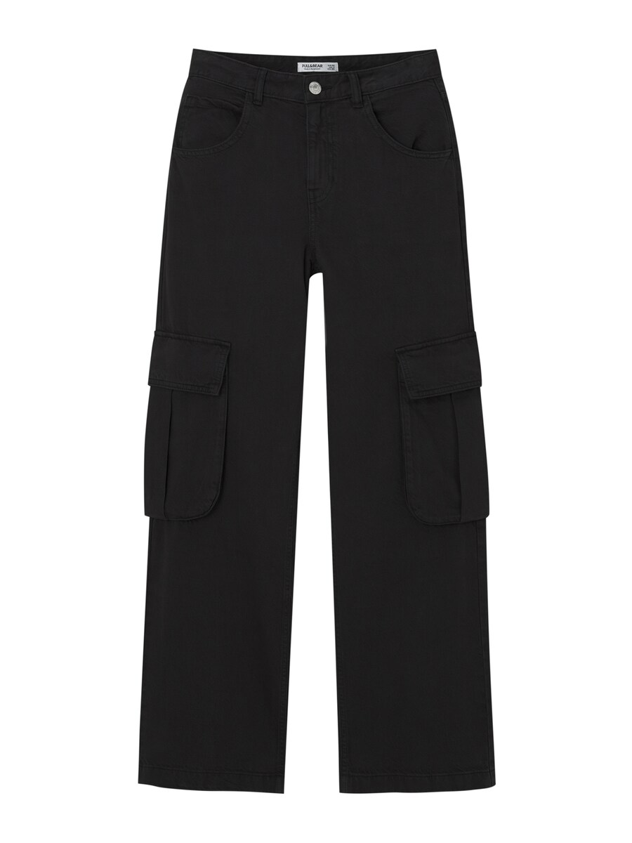 

Брюки-карго Pull&Bear Wide leg Cargo Pants, черный