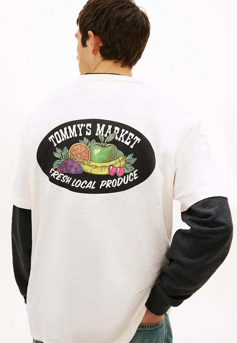 Футболка с коротким рукавом, свободный крой, Tommy Jeans Tommy Hilfiger, белый — фото 3