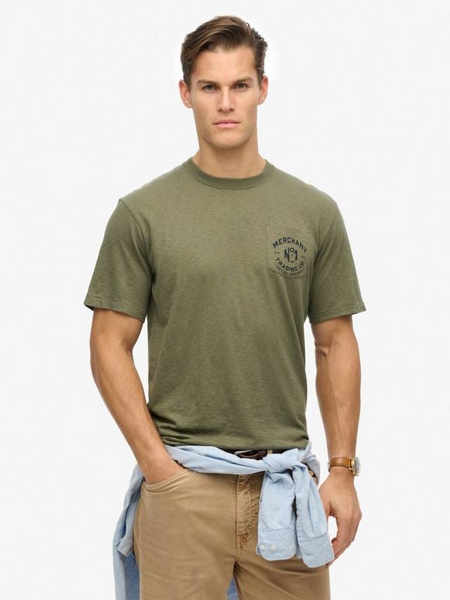 

Футболка с графическим рисунком из коллекции магазина cotton merchant store Superdry, цвет Dusty Olive Green