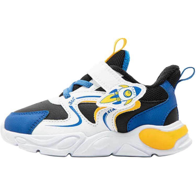 

361°KIDS Низкие противоскользящие износостойкие детские туфли цвета карбоновый черный/361° белый/ярко-синий для младенцев и малышей