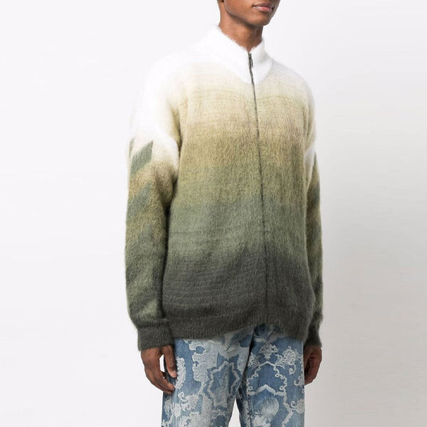Свитер men's fw21 arrow pattern zipper cardigan wool sweater loose fit green Off-White, зеленый — фото 3