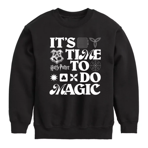 

Мальчикам 8-20 лет пора творить чудеса флисовая толстовка Harry Potter, черный