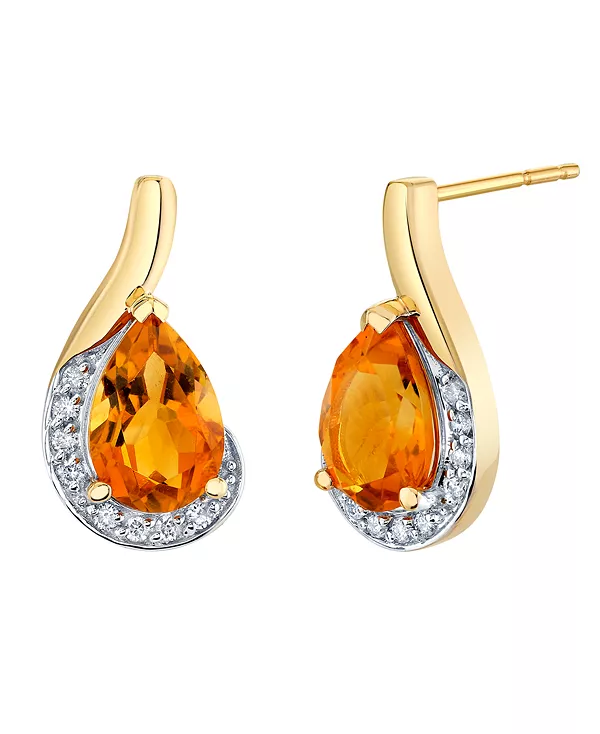 

Серьги-Подвески с цитрином (2-5/8 карата) из 10-каратного желтого золота Macy'S, citrine