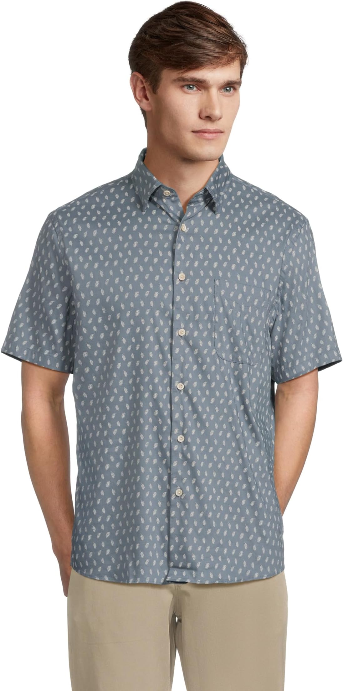 

Рубашка Faherty Short Sleeve Movement Monterrey Shirt, цвет Marine Palm Foliage
