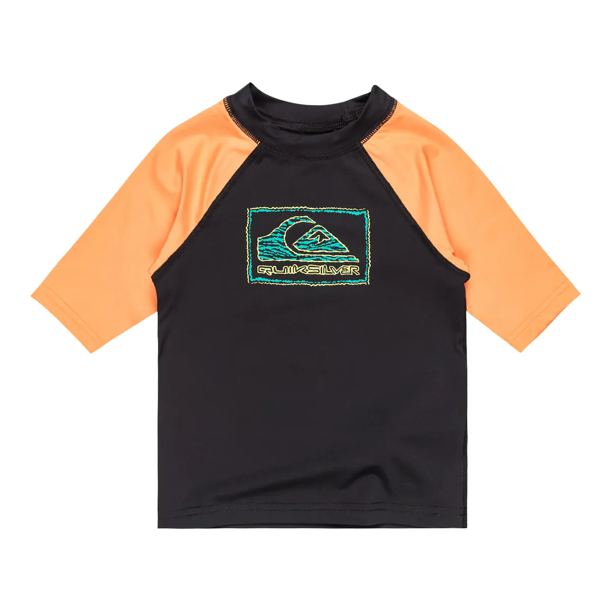 

Повседневная детская футболка Quiksilver, черный/оранжевый