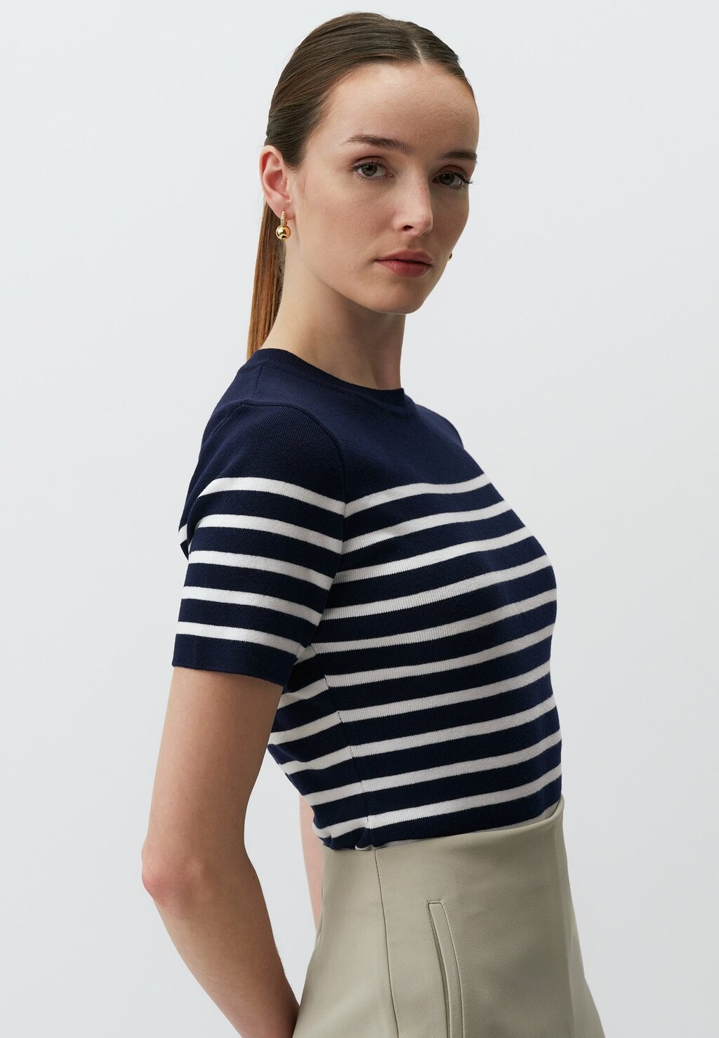 

Футболка с принтом CREW NECK SHORT SLEEVE STRIPED Jimmy Key, темно-синий