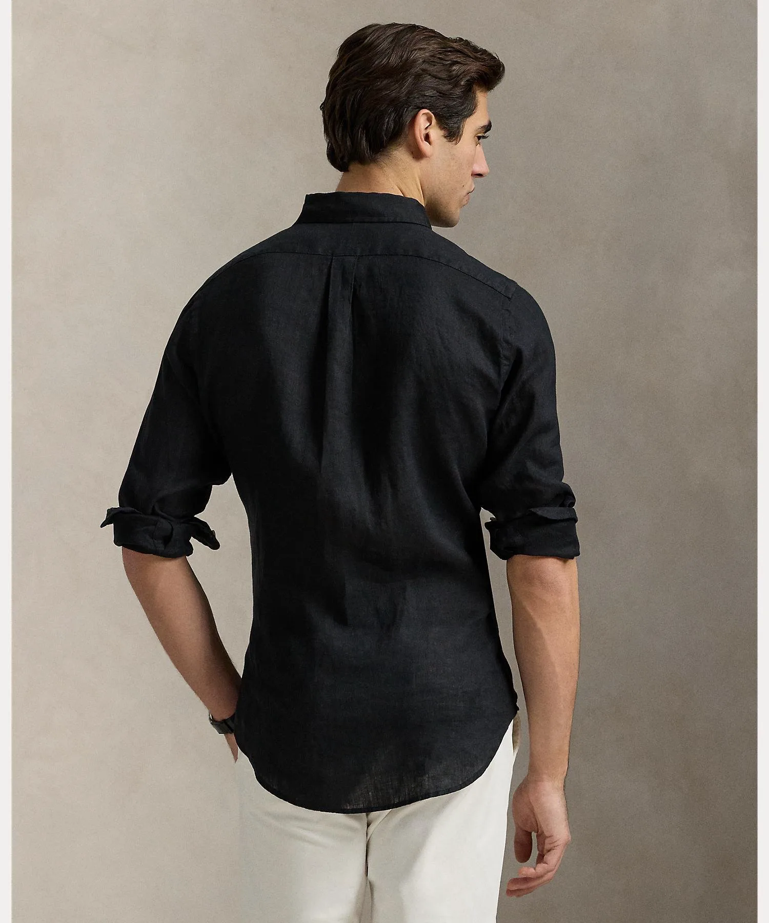 Классическая льняная рубашка Polo Ralph Lauren, 001 Black — фото 4