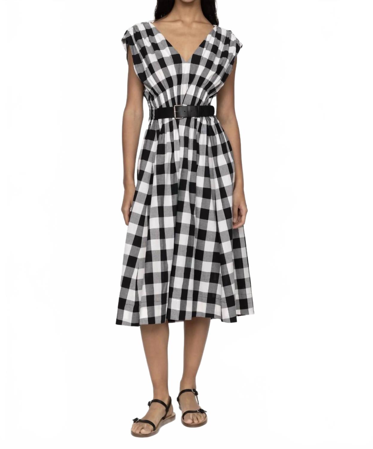 

Неси в горошек миди-платье-майка в черно-белом цвете SEA