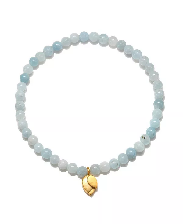 

Браслет «Спокойное путешествие» с драгоценными камнями лотос и аквамарин Satya Jewelry, blue