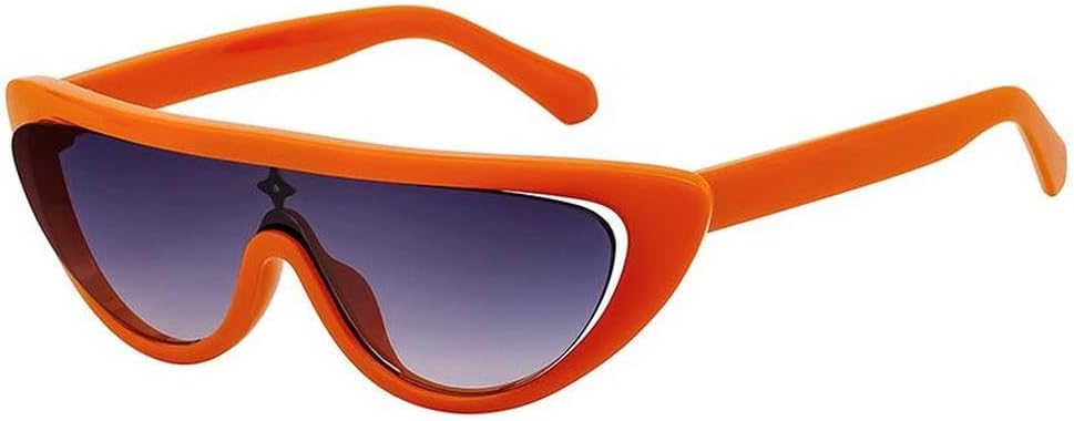 

Цельные солнцезащитные очки «кошачий глаз» для вечеринок, роскошные винтажные очки-щитки с раздельным оправой в стиле панк, модные очки для женщин LVTFCO, C7orangegray