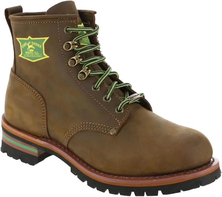 Мужские рабочие ботинки Skechers John Deere: Cascades из кожи на шнуровке, темно-коричневый
