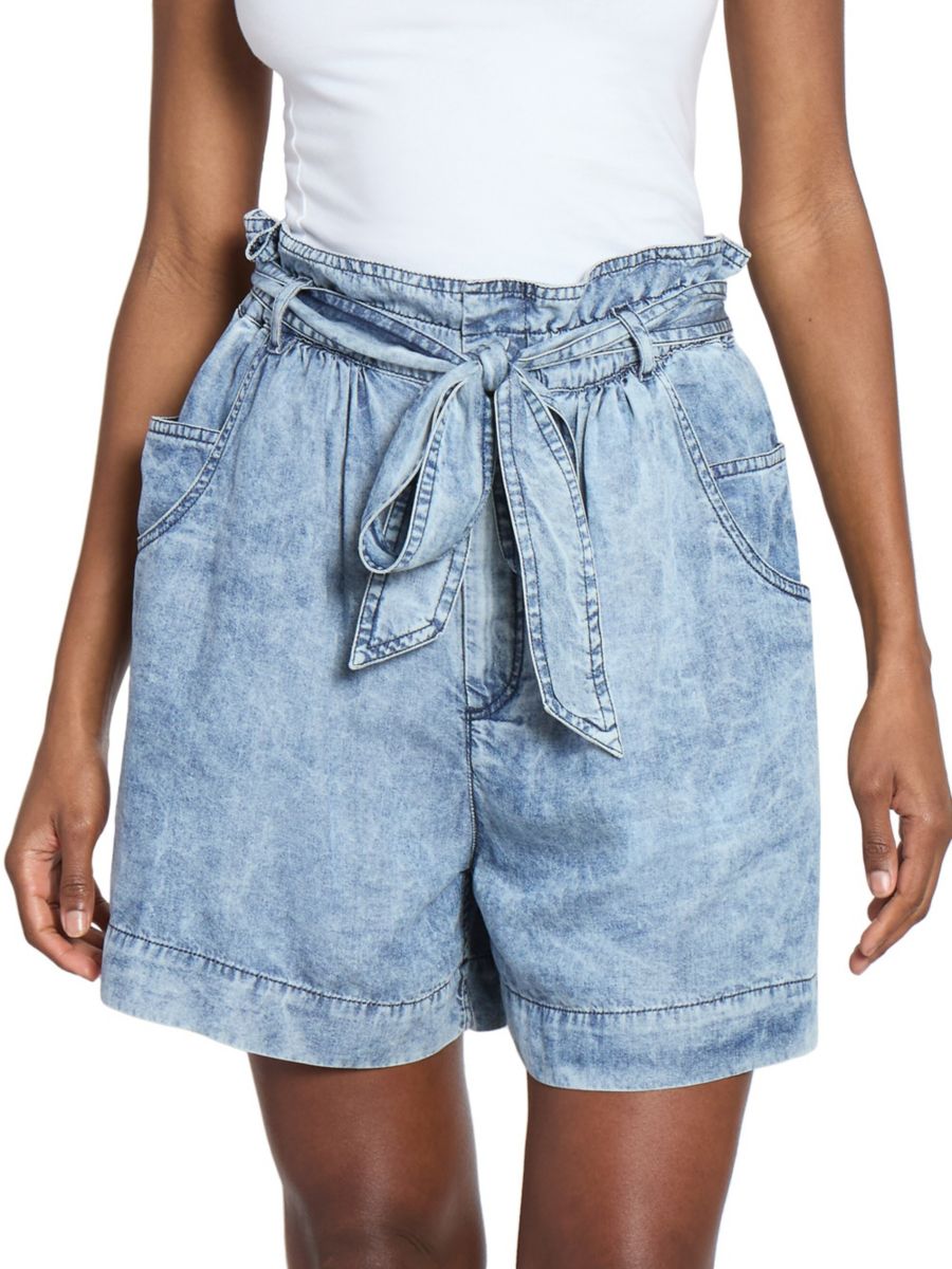 

Шорты с поясом Pierine Chambray Isabel Marant Étoile, синий