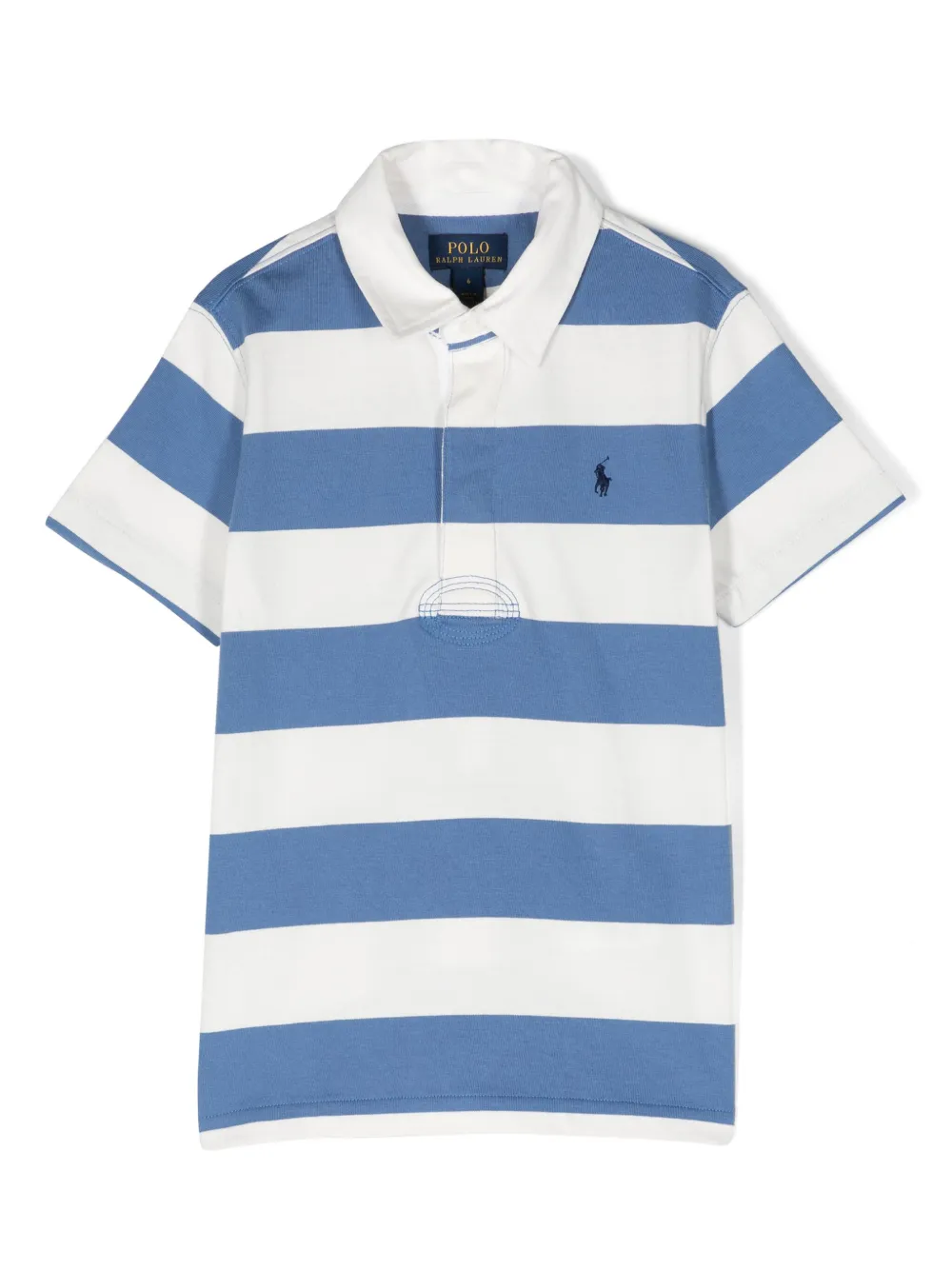 

Полосатая рубашка с вышивкой Pony POLO RALPH LAUREN KIDS, синий