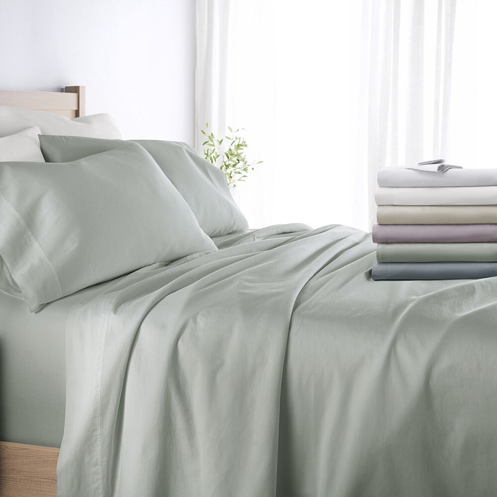 

Простыни из хлопка Urban Loft из 4 предметов плотностью 300 нитей, цвет Green Mist
