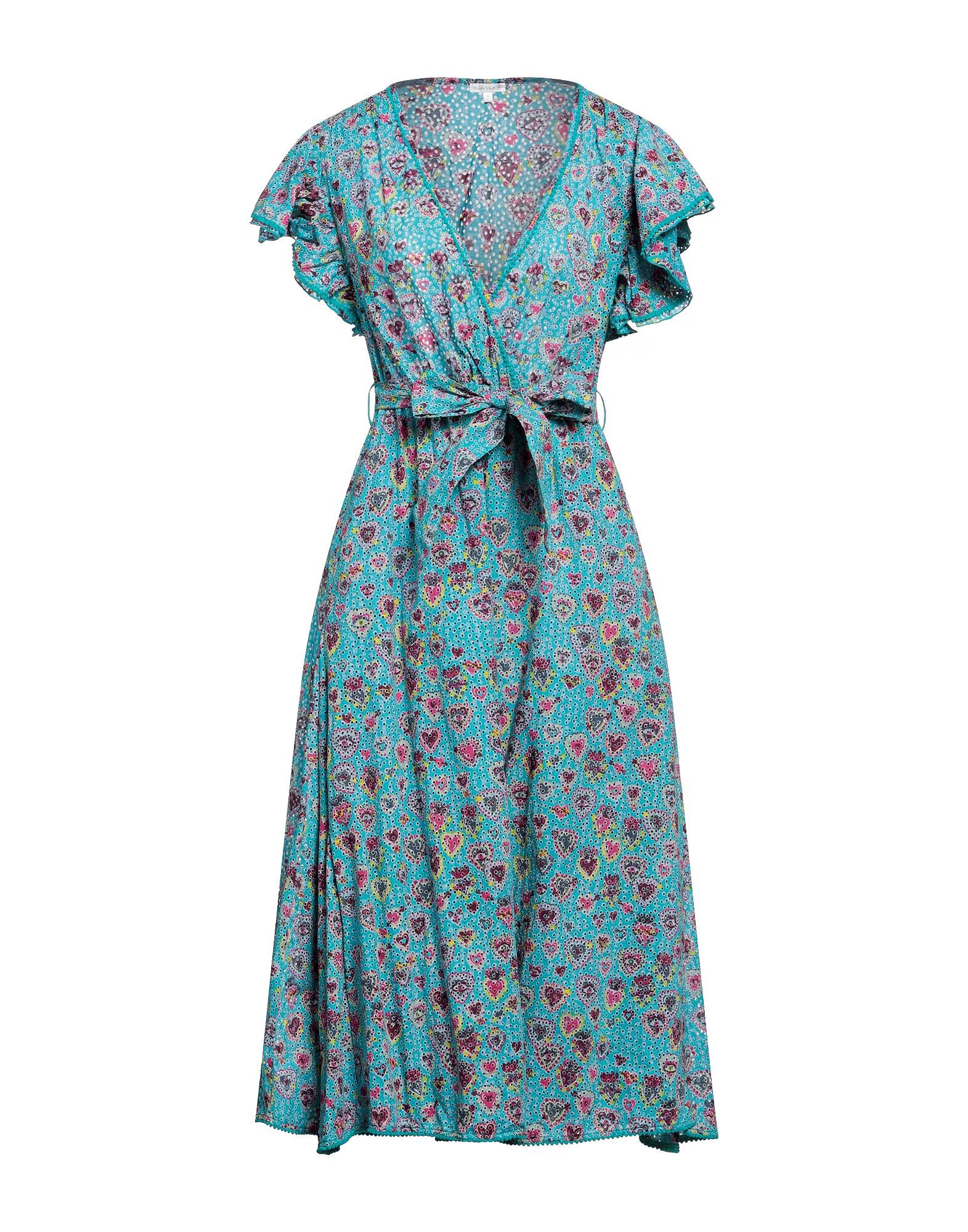 

Платье миди Poupette St Barth, бирюзовый