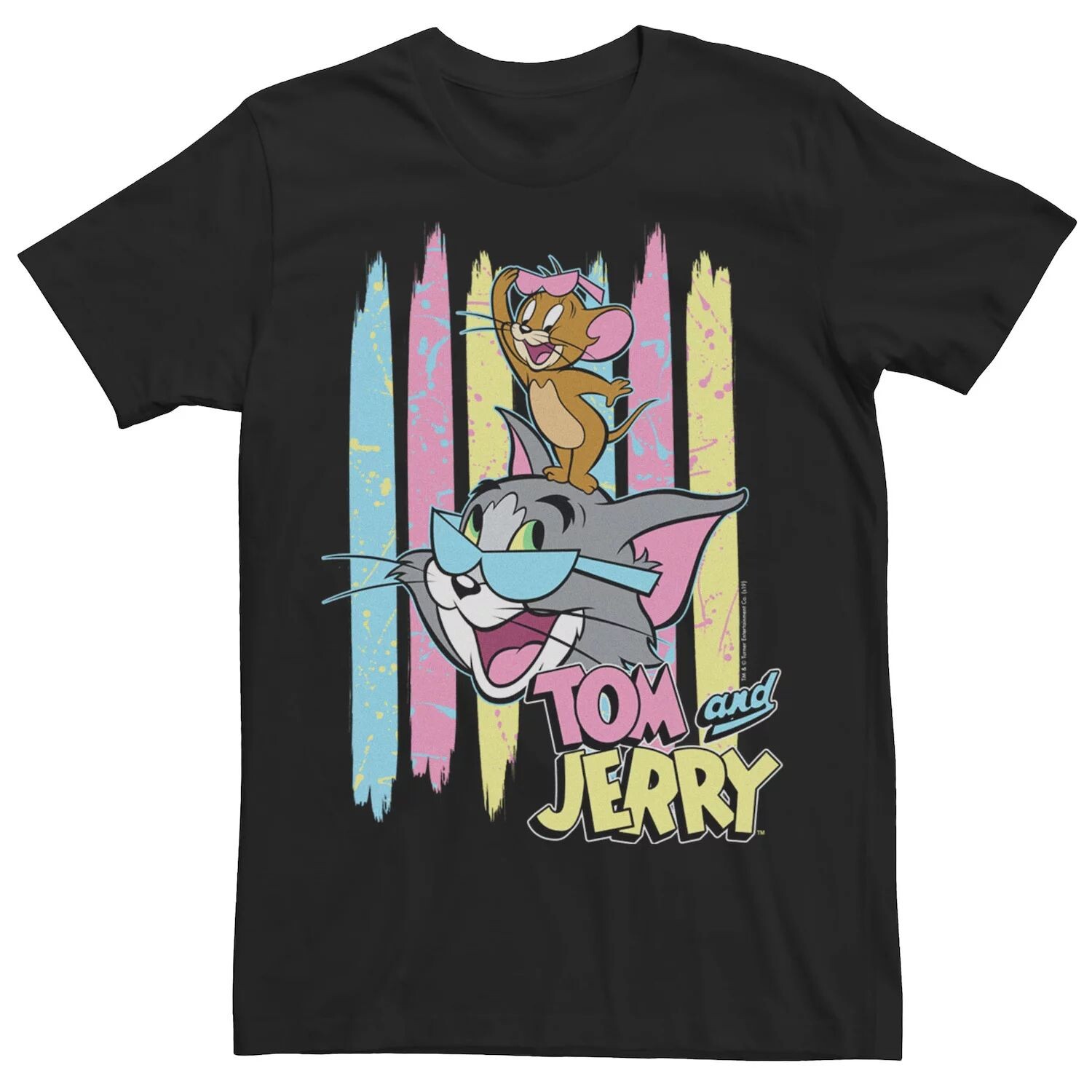 

Мужская футболка с портретом в полоску Tom And Jerry Licensed Character