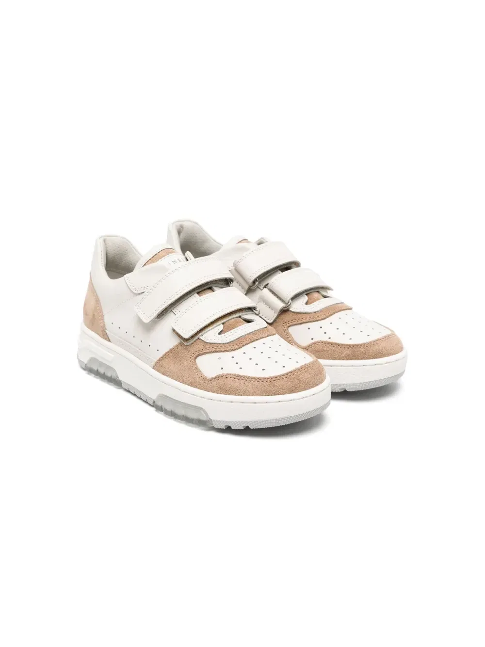 Кроссовки на липучках Brunello Cucinelli Kids, белый