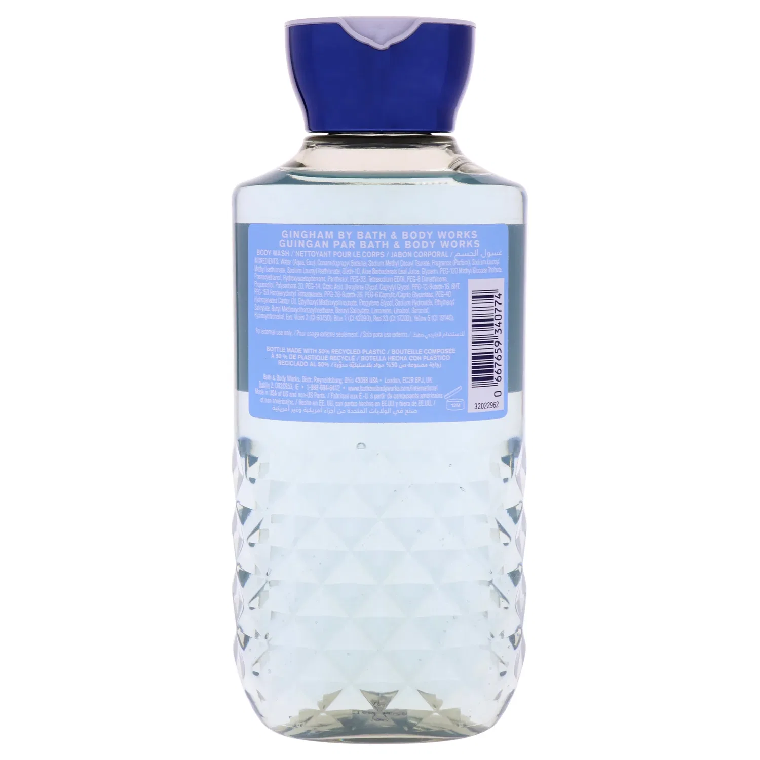 Гель для душа Gingham от Bath and Body Works для мужчин и женщин - 283 мл (10 унций), синий — фото 2